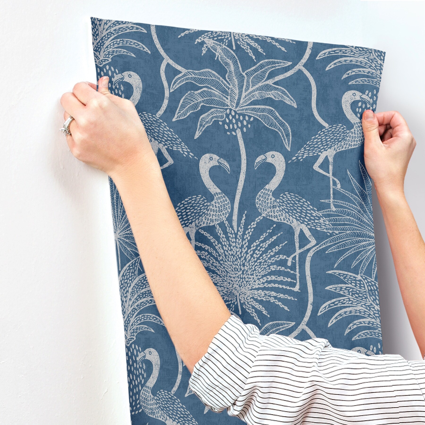 flamingo wallpaper navy