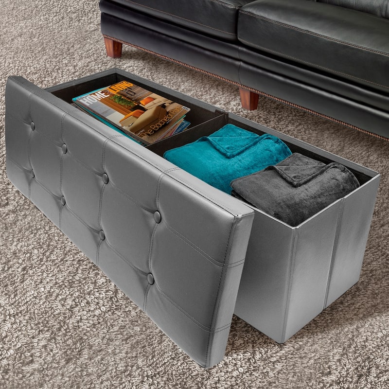 Sorbus Faux Leather Storage Bench (Large)