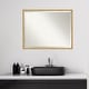 preview thumbnail 12 of 29, Beveled Wood Bathroom Wall Mirror - Svelte Polished Gold Frame