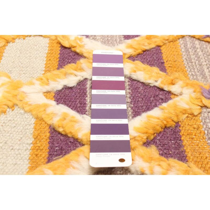 ECARPETGALLERY Hand-knotted Marrakech Purple Wool Kilim - 2'11 x 4'11