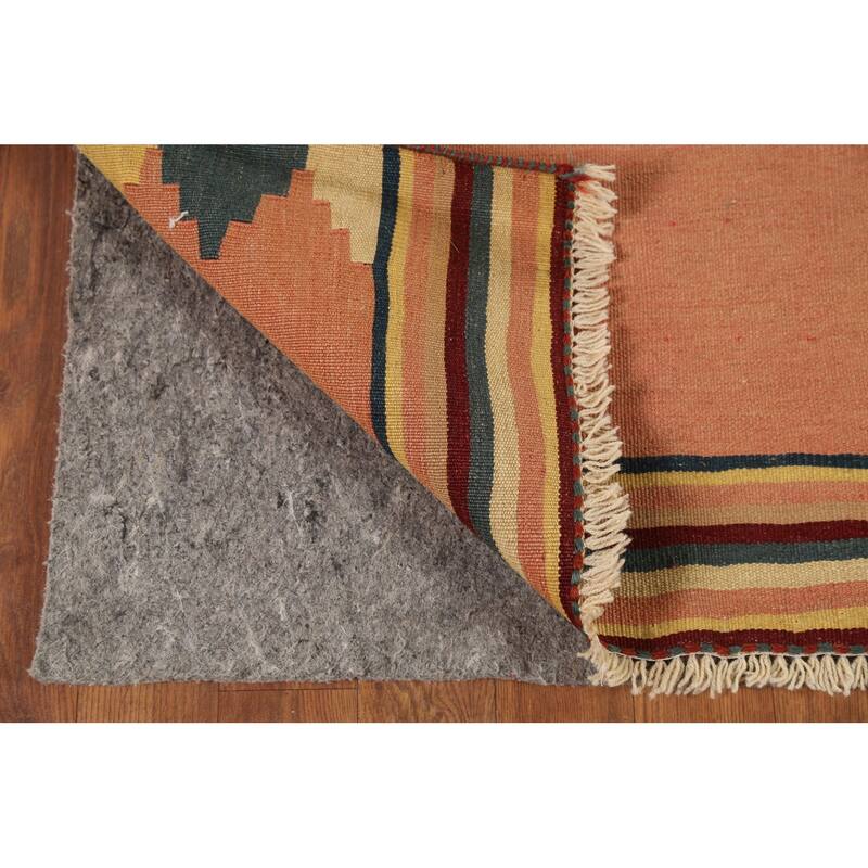 Kilim Qashqai Nomadic Persian Vintage Rug Hand-Woven Wool Carpet - 5'3"x 7'11"