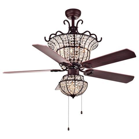 Chrome Crystal 4-light Crystal 5-blade 52-inch Ceiling Fan