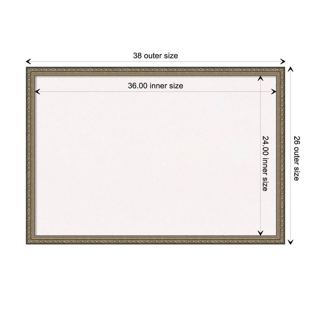 Parisian Silver Wood Framed White Corkboard Bulletin Board