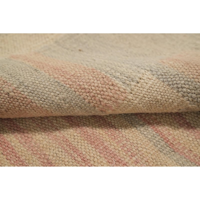Hand Woven Oriental 100% Wool Carpet Southwestern Tribal Multi-Colored Kilim Area Rug - 9' 9'' X 6' 7''