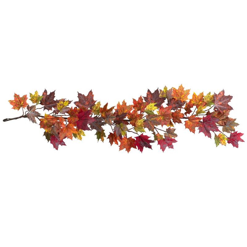 Fall Leaf Garland 60 Inch - Autumn Decorative Garland for Home Island Oasis Decor