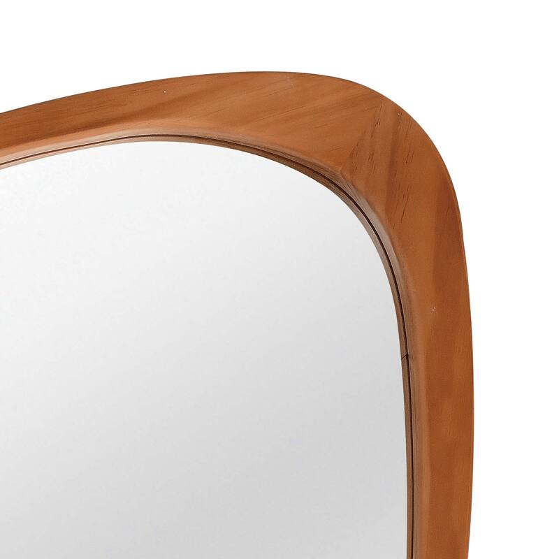 24"x36" Irregular Solid Wood Frame Decorative Mirror,For Bedroom, Bathroom, Living Room, Entryway