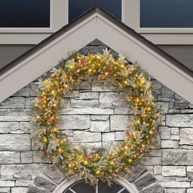 Puleo International 60 in Pre-Lit Glitter Wreath
