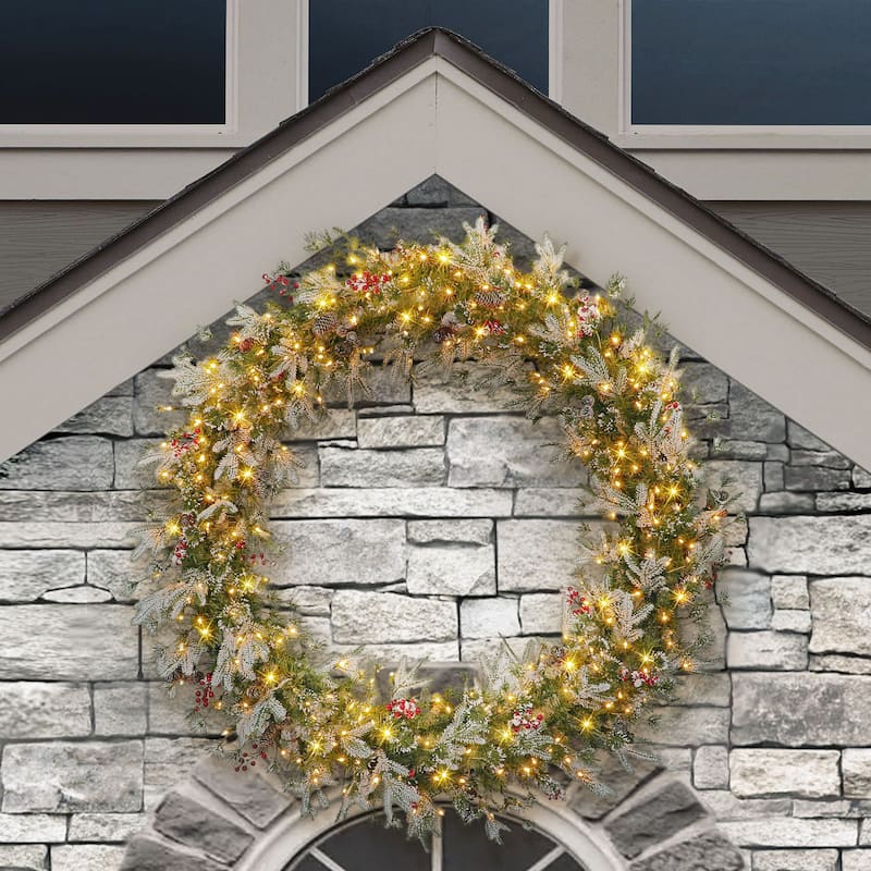 Puleo International 60 in Pre-Lit Glitter Wreath