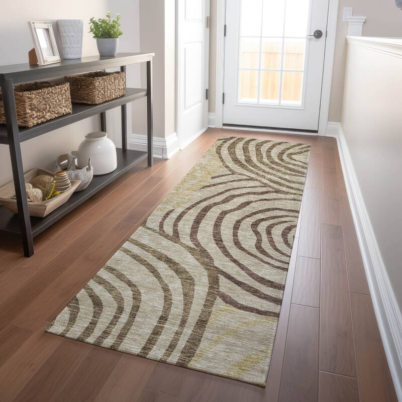 Premium Washable Super Soft Modern Mesmerize Mayfield Rug - Brown - 2' 3" x 7' 6" - Runner