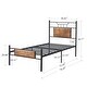 preview thumbnail 12 of 19, VECELO Industrial Kids Bed Frame with Wood Headboard,Twin Size Bed Set of 2