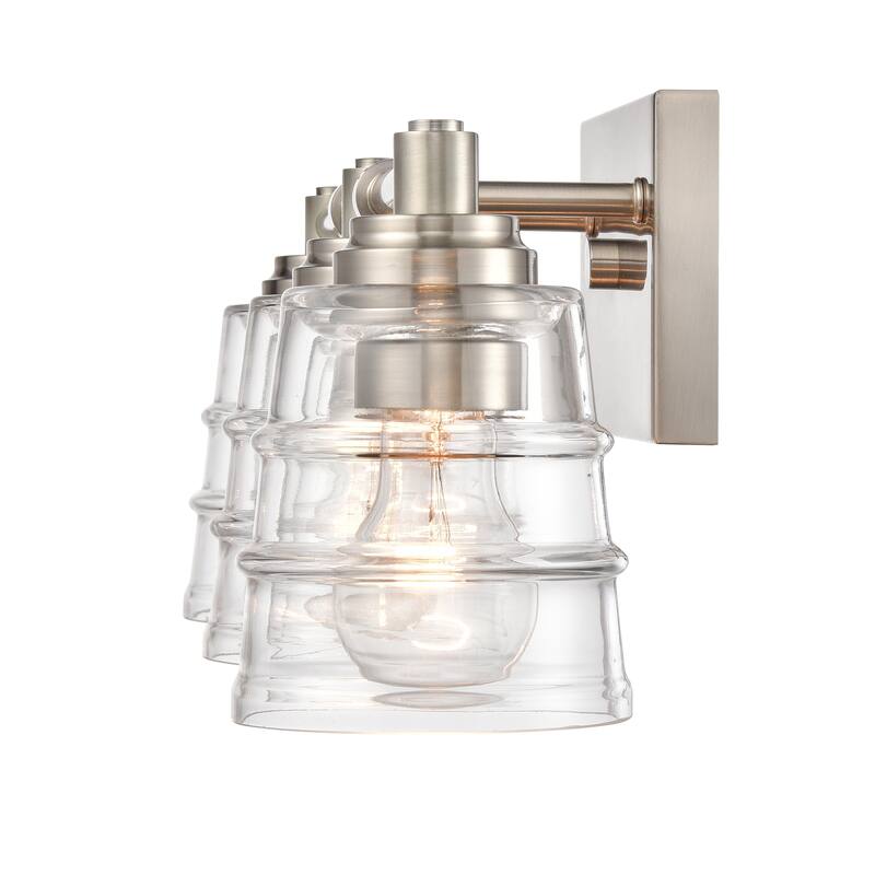 Elk Home Pulsate Satin Nickel With Clear Glass Vanity Light