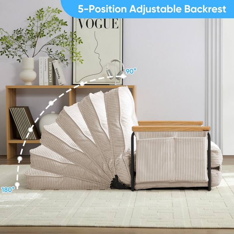 Mixoy Muti-Functional Folding Floor Sofa Bed,3-Seater,2-Seater,1-Seater Lazy Futon Sofa with 6 Position Adjustable Backrest