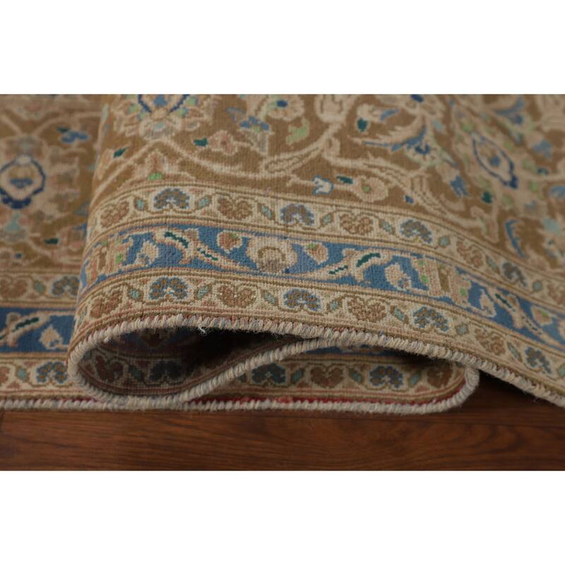 Traditional Mashad Persian Vintage Area Rug Handmade Wool Carpet - 8'1" x 11'5"