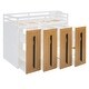 preview thumbnail 11 of 35, Twin Loft Bed with 2-Tone Storage Stairs and Pull-Out Wardrobes, White