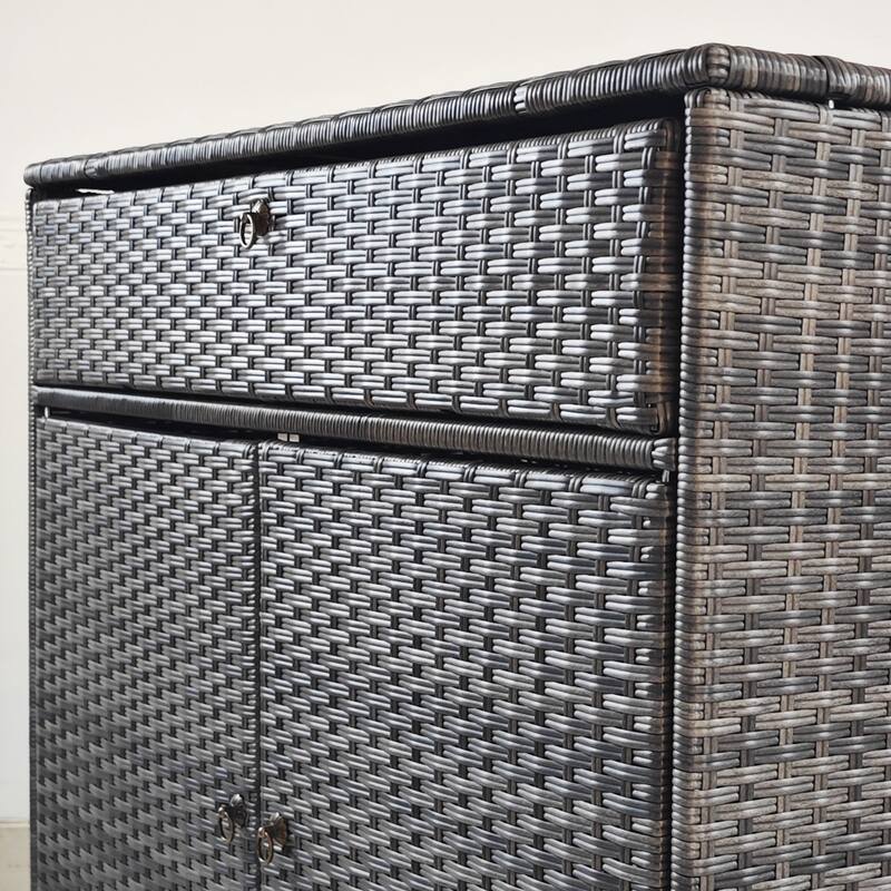 Outsunny Outdoor Towel Rack & Pool Toy Cabinet