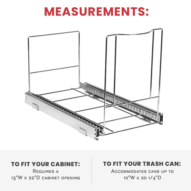 Pull Out Trash Can Under Cabinet- Trash Can Not Included, Heavy Duty