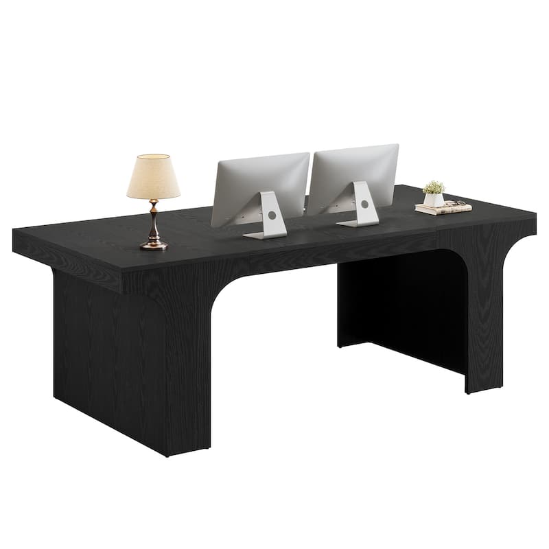 70.87" Executive Office Desk, Large Workspace Computer Desk, Simple Business Writing Table Simple Business for Home Office