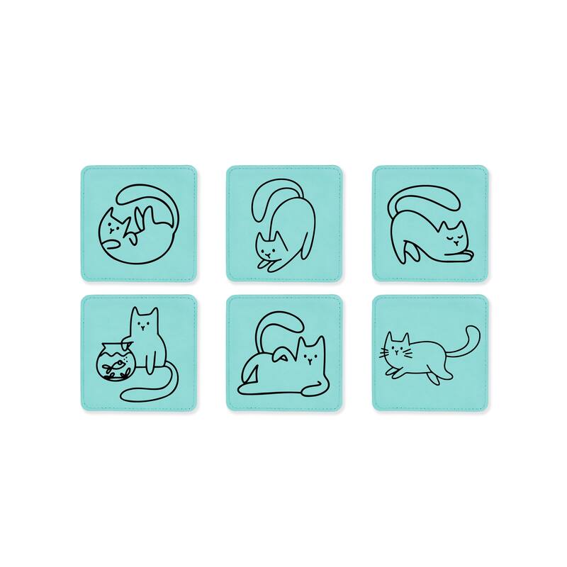 Cute Cat Coasters for drinks Coaster set with holder-Birthday,Wedding,Valentines