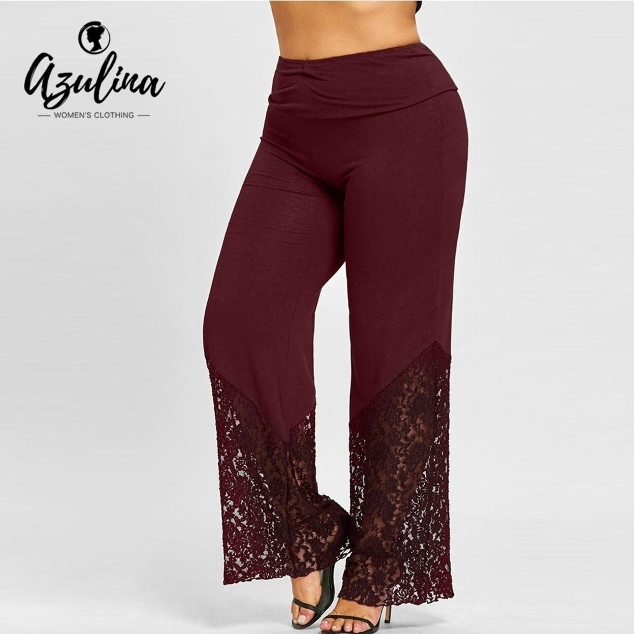 Shop Azulina Plus Size Women Pants High Waist Wide Leg Pants 2018
