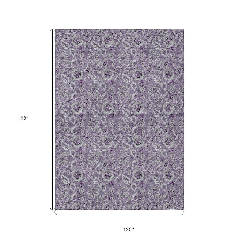 HomeRoots Floral Transitional Rectangle Outdoor Rug