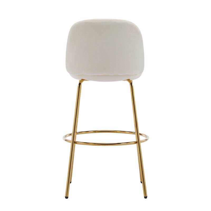 Christopher Knight Home - Rio Claro 37.75" Gold Metal Barstool Set with Beige Upholstery for Kitchen Island or Home Bar