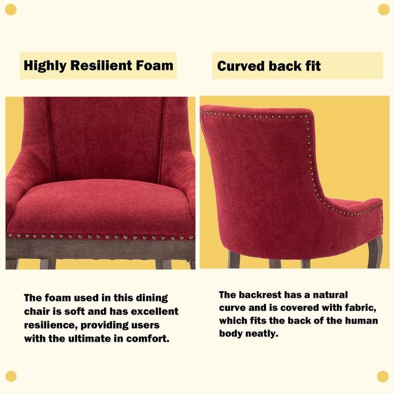 Thickened Side Dining Chair with Solid Wood Legs Set of 4