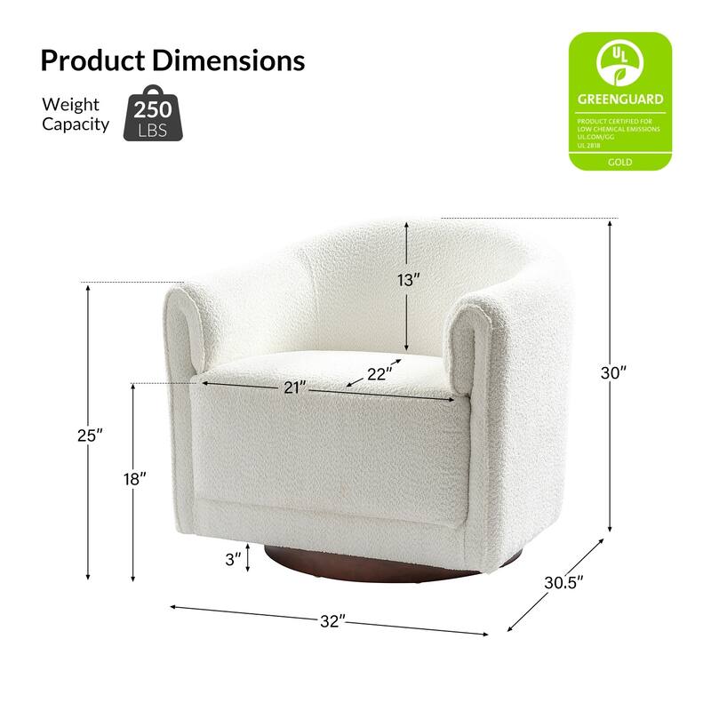 Jeffrey Transitional Comfortable Upholstered Swivel Chair by HULALA HOME