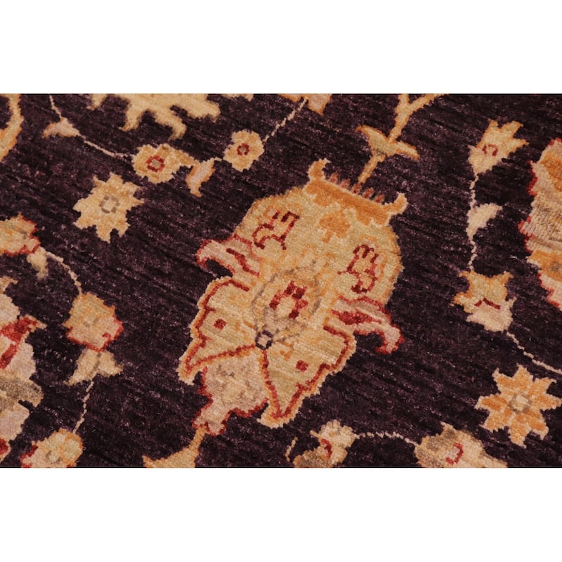 Classic Ziegler Florene Aubergine Ivory Hand-Knotted Wool Rug - 11'8'' x 14'8''