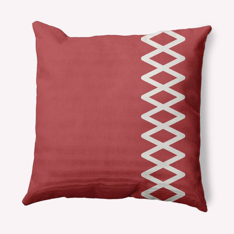 Zipper Stripe Nautical Decorative Indoor Pillow - 16" x 16" - Ligonberry Red