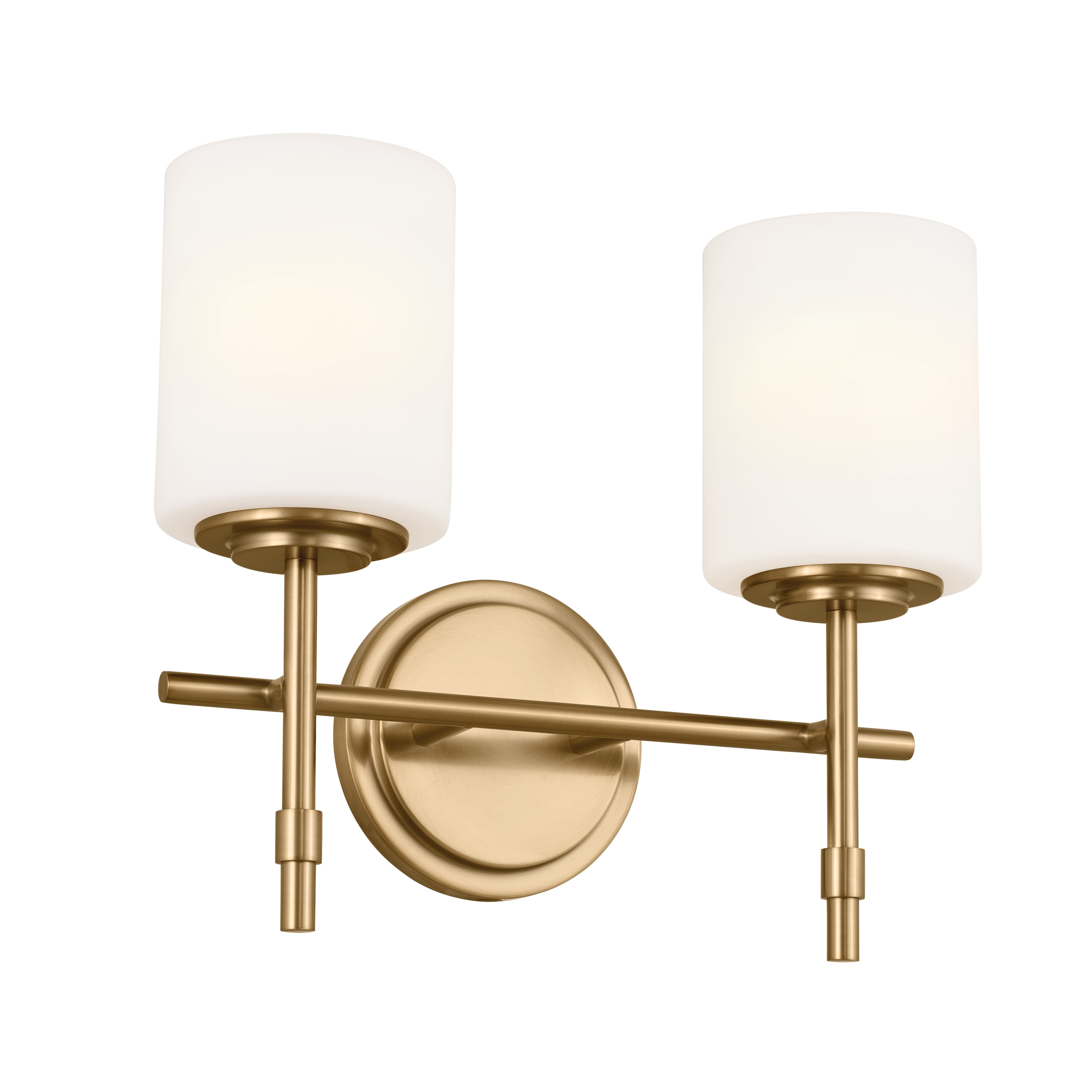 Kichler Lighting Ali 14 in. 2-Light Brushed Natural Brass Vanity Light