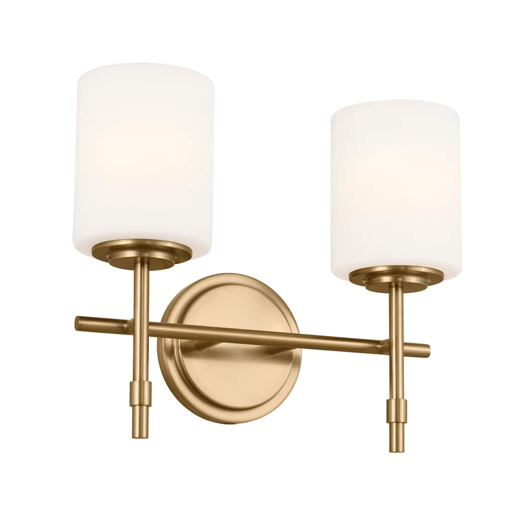 Kichler Lighting Ali 14 in. 2-Light Brushed Natural Brass Vanity Light