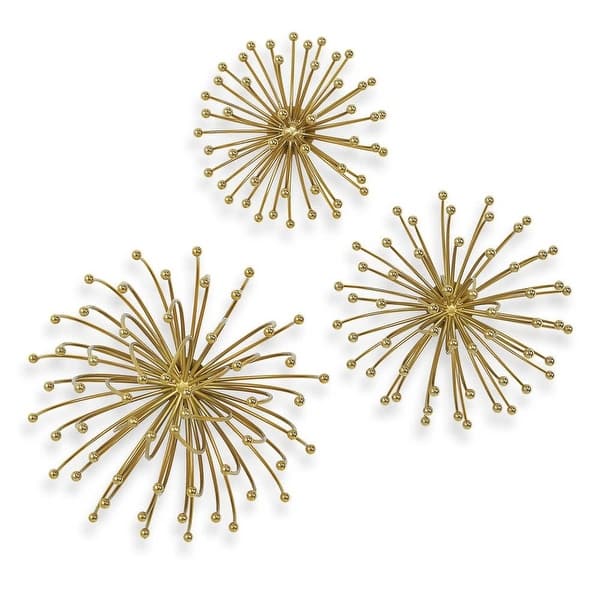 slide 2 of 6, Uttermost 04337 Aga 8" Tall Metal Abstract Sculpture - Set of 3 Gold