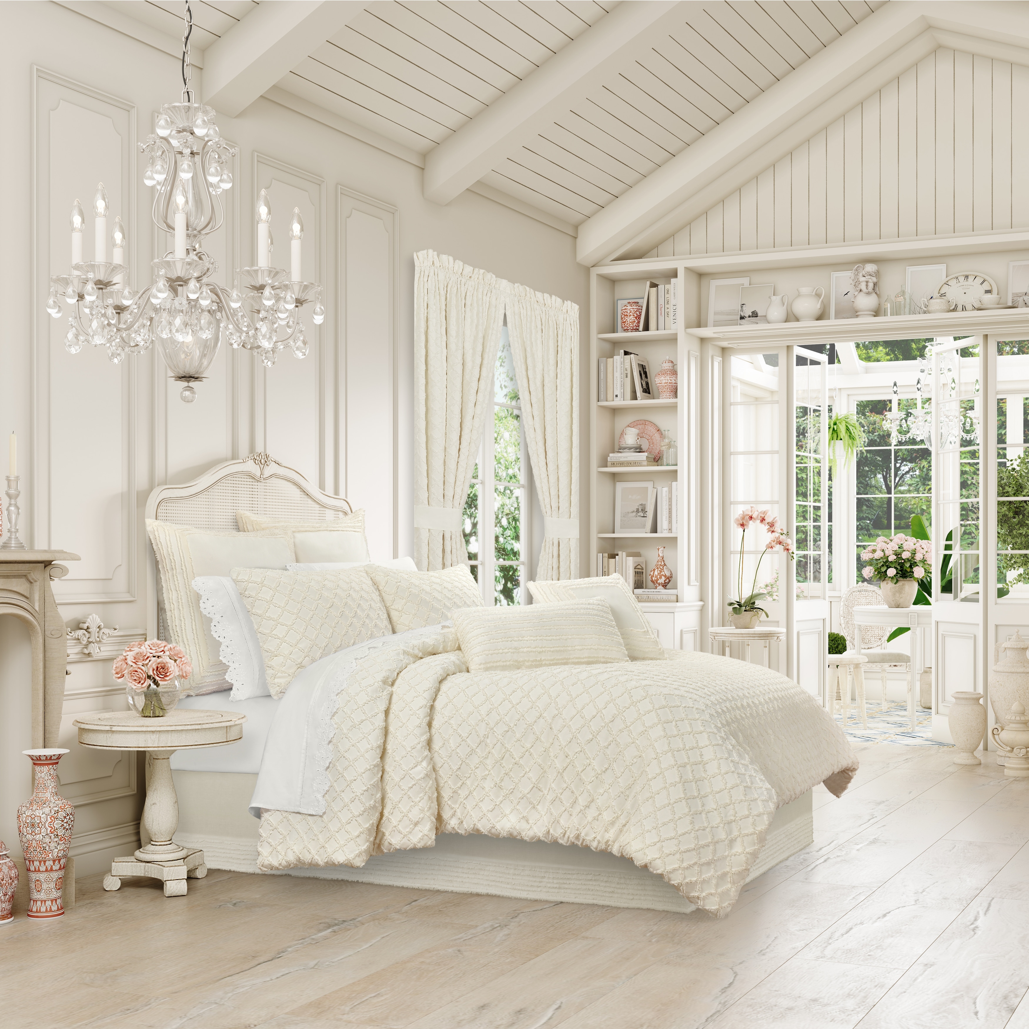 Lillian Cream Comforter Set - Bed Bath & Beyond - 39513678