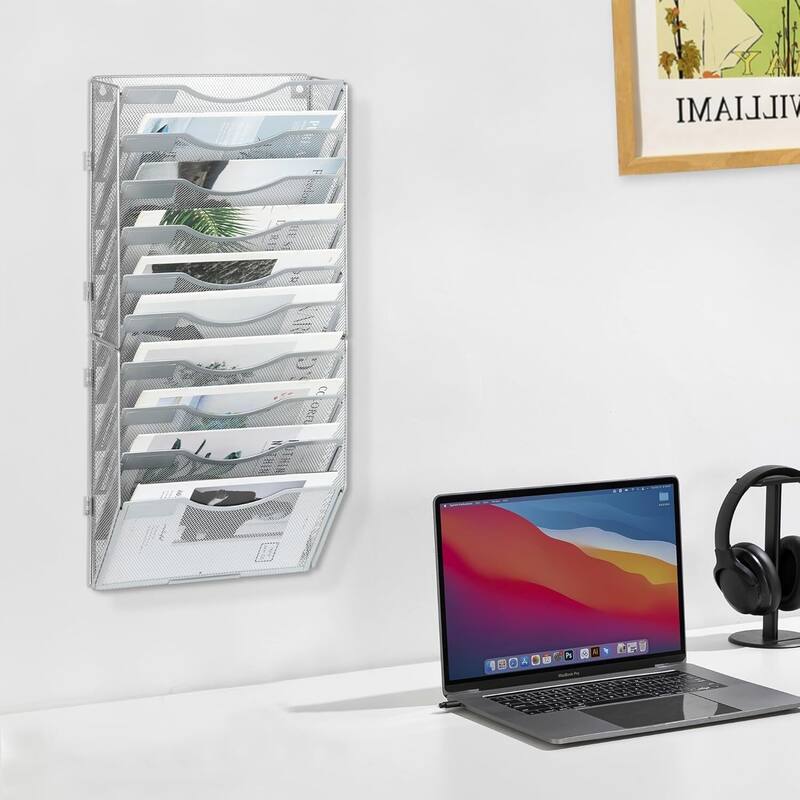 Hanging Wall File Holder, Paper Storage Organizer