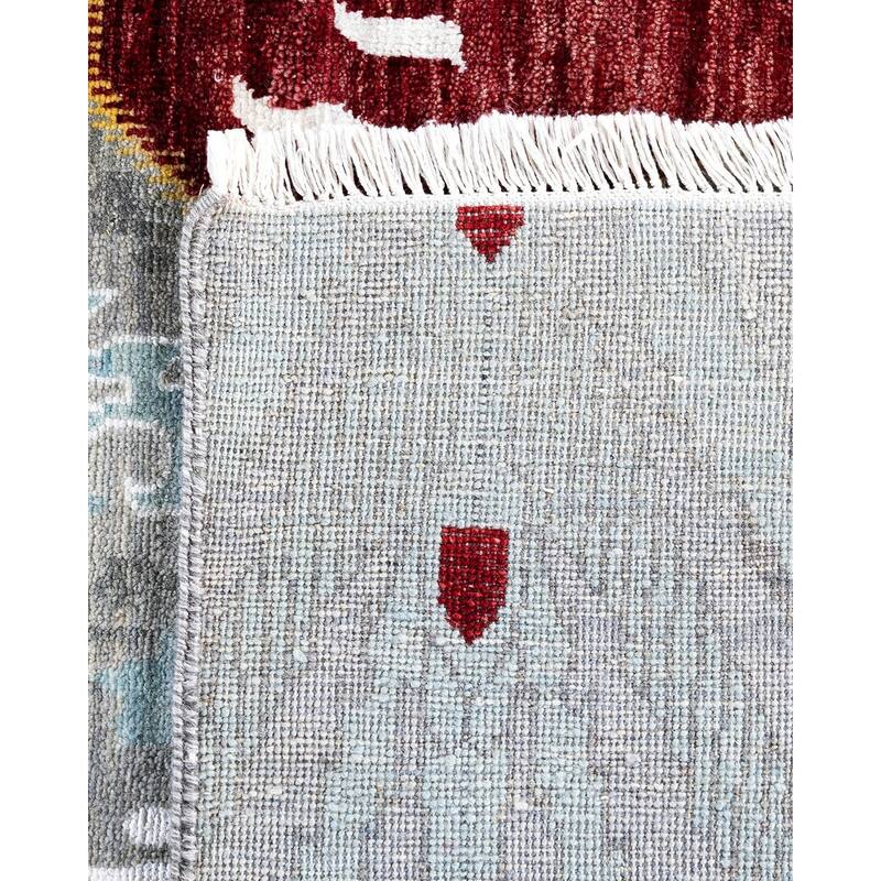 Ikat One-of-a-Kind Hand-Knotted Area Rug, Gray - 9' 1" x 12' 4"
