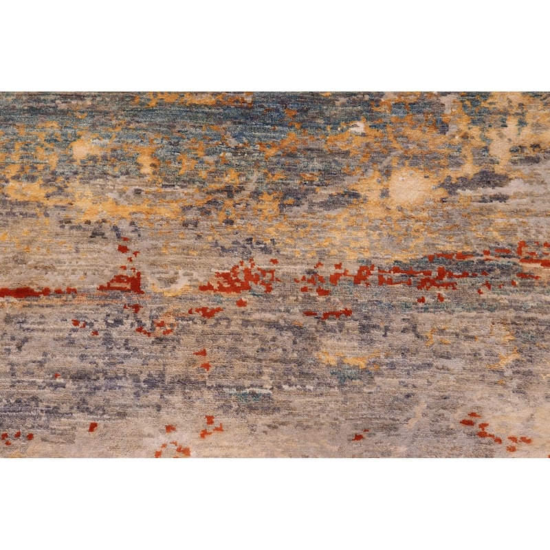Modern Ziegler Alexis Blue Rust Wool&Silk Rug - 10'1'' x 14'3''