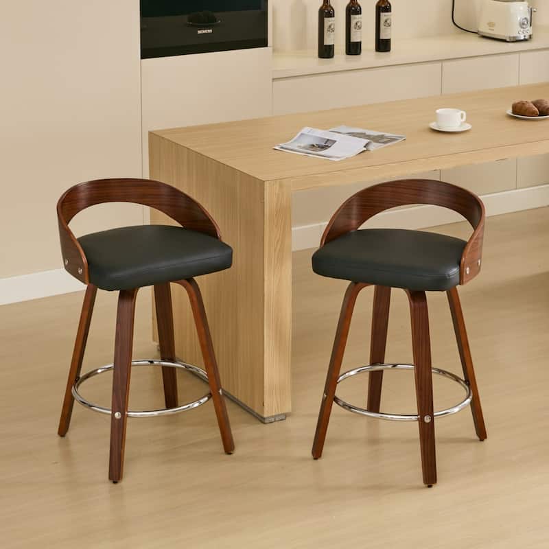 Counter Height Swivel Bar Stool - Black