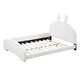 preview thumbnail 7 of 10, Full Size Upholstered Bed with Cartoon Ears Headboard, White