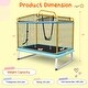 preview thumbnail 7 of 10, 6 Feet Rectangle Trampoline with Swing Horizontal Bar and Safety Net-Orange