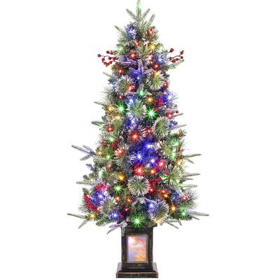 4.5 Foot Christmas Tree with Snowflake Berries for Living Room, Office