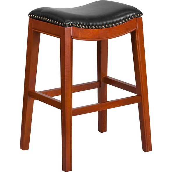 Shop Estella 30'' Backless Light Cherry Wood Bar Stool w ...