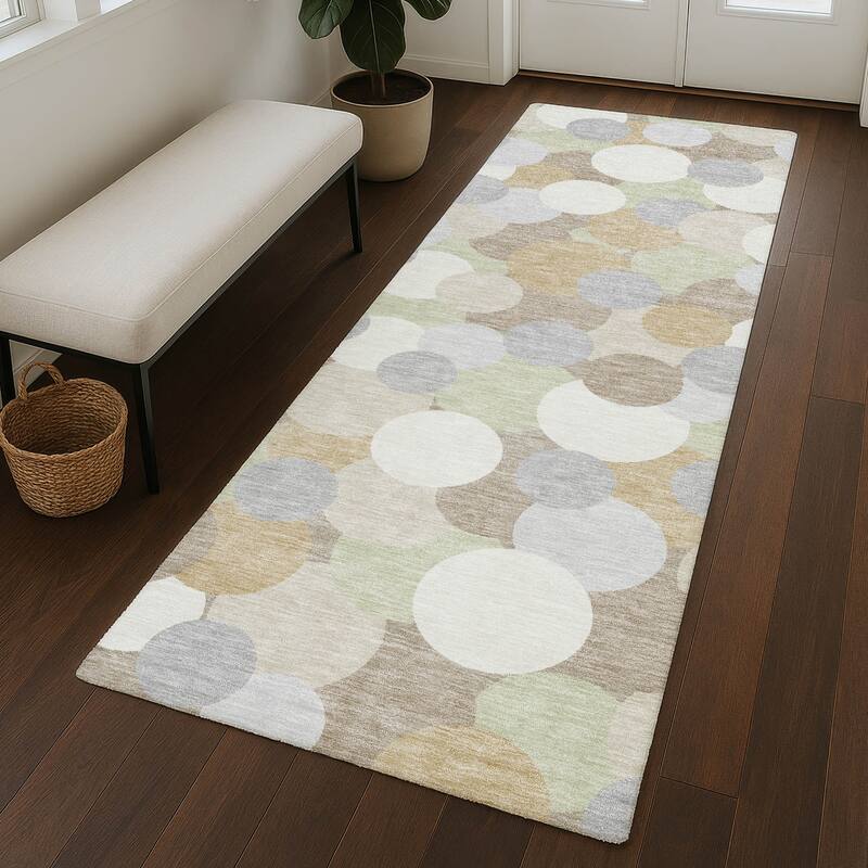 Machine Washable Indoor/ Outdoor Mucho Bubbles Chantille Rug