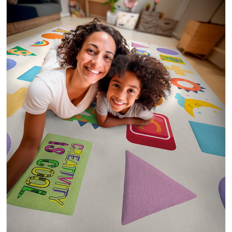 Well Woven Crayola Vibrant Modern Classroom Playroom Kids Rug