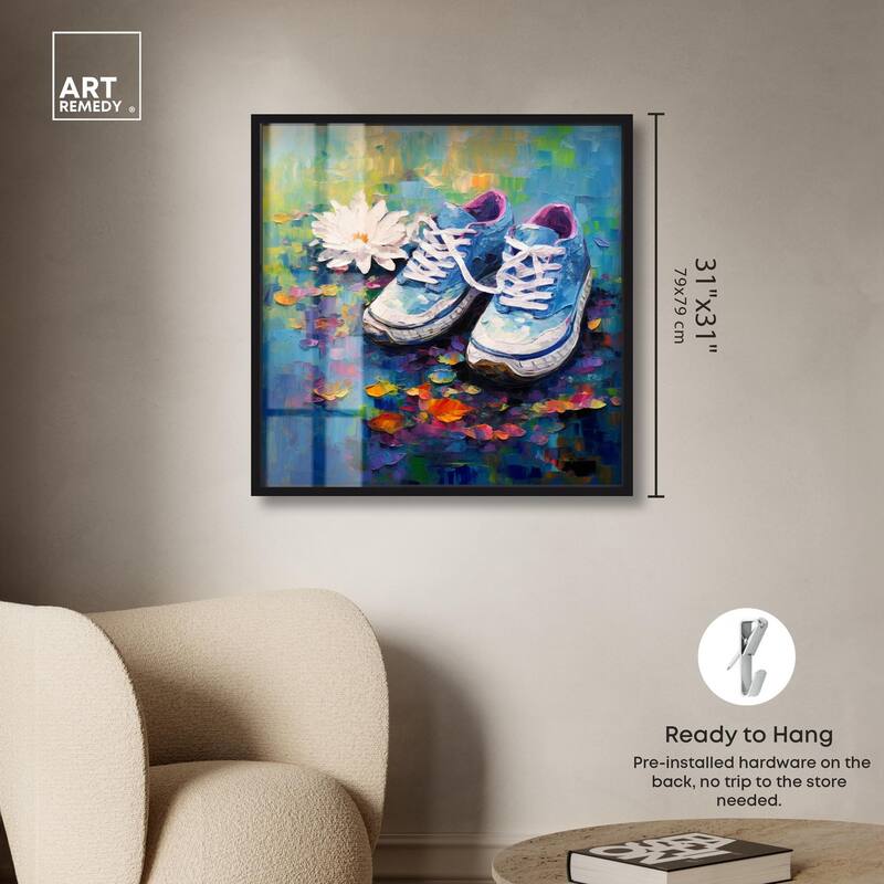 Lily Pad Sneakers Shadowbox by Art Remedy