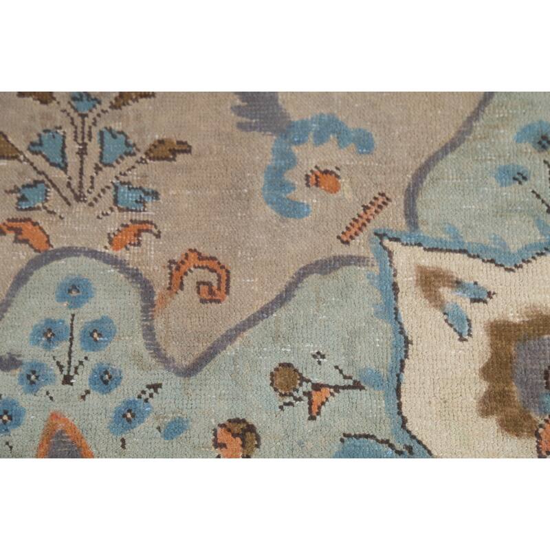 Brown Tabriz Persian Vintage Area Rug Handmade Wool Carpet - 8'3"x 11'3"