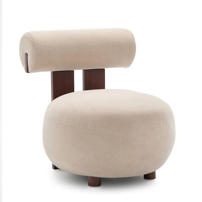 Christopher Knight Home - Modern Velvet Solid Wood Accent Chair with Sculptural Design