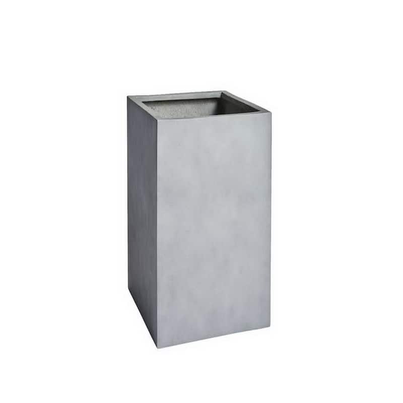 Fremont 10"W x 10"D x 19.7"H Fiberstone Square Tall Planter - 10" x 19.7"