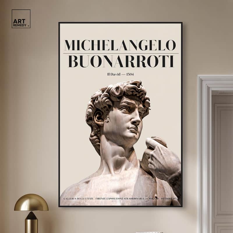 Gaze of Michelangelo's David Canvas by Art Remedy
