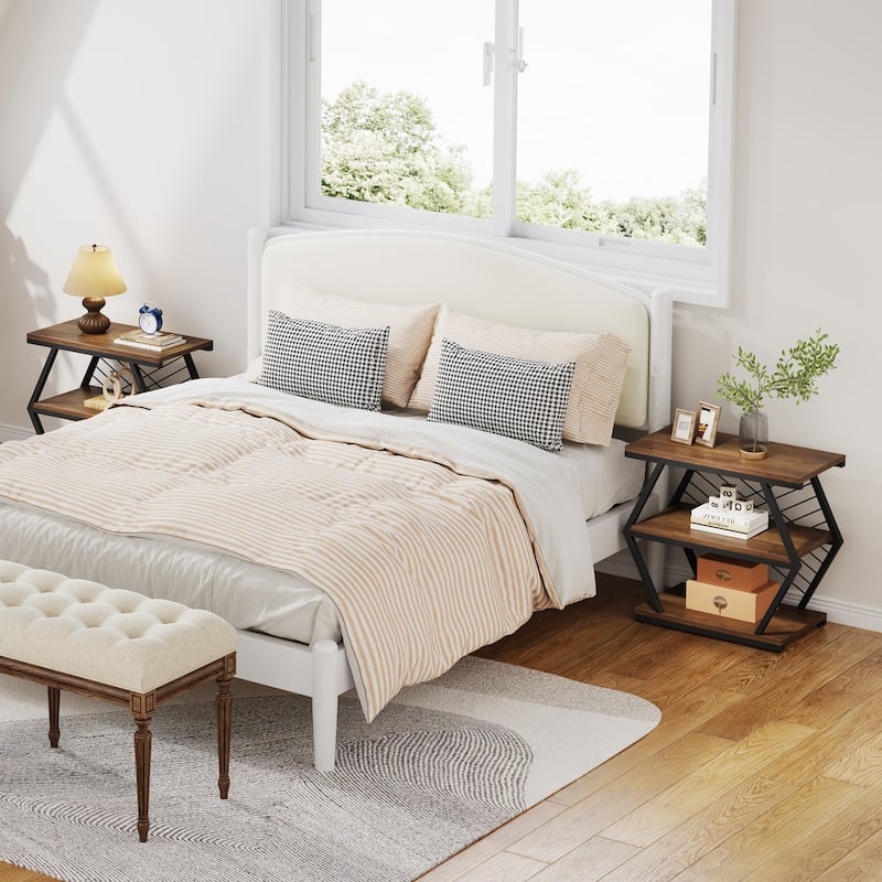 3-tier Rectangular End Side Table for Living Room