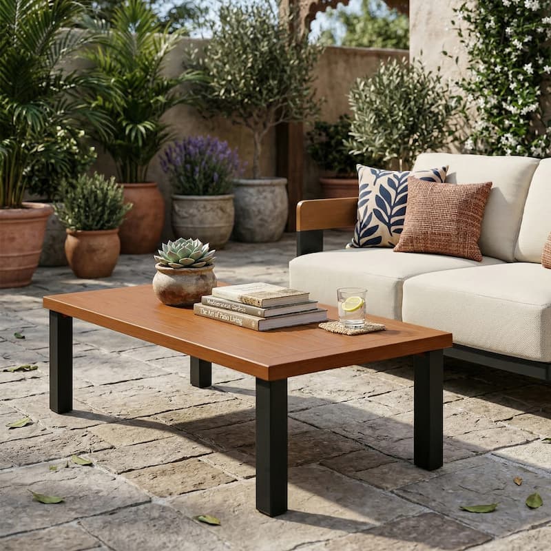 Rectangular Outdoor Coffee Table - Black
